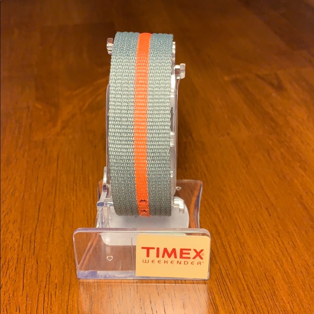 Gray/ Orange stripe 20mm nylon Timex watch band